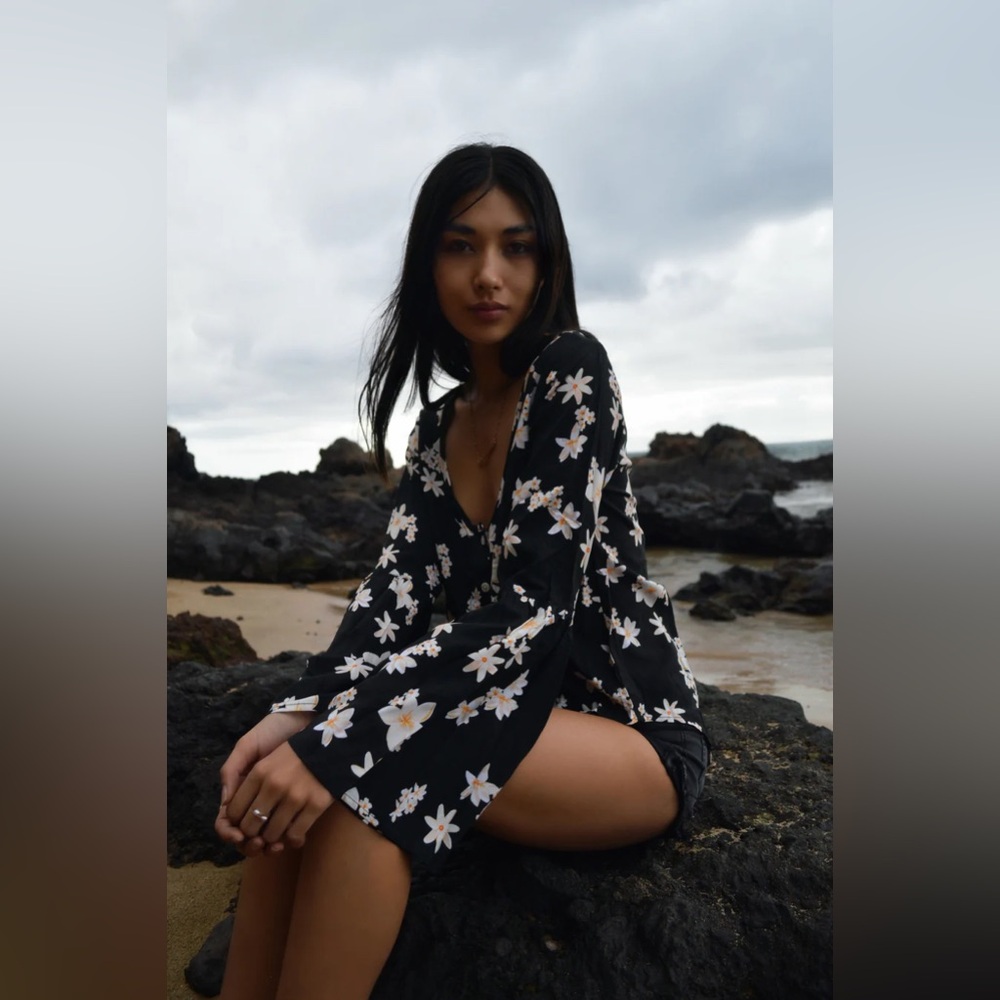 Floral Black Women's Top